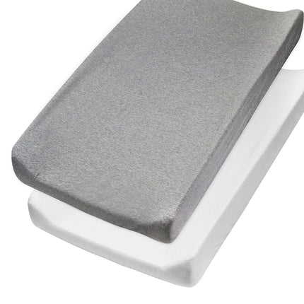 HonestBaby Baby Organic Cotton Changing Pad Covers (Set of Two) Winter Accessory, Gray Heather, One Size