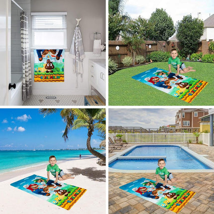Franco Kids Super Soft Cotton Beach Towel, 28" x 58", Mario