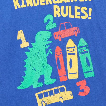 The Children's Place T-shirts graphiques à manches courtes pour garçons School Days, lot de plusieurs, Règlements de la maternelle !/Sac à dos Dino, XX-Large