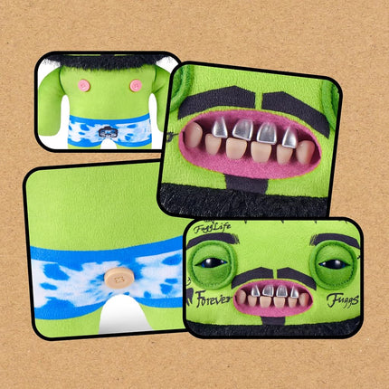 Fuggler Fugg Stars 9-Inch Plush Toy (Rhymer Mcslimer) by ZURU – Funny Ugly Monster Stuffed Animal with Human-Like Teeth, Collectible Plush for Kids, Tweens, Teens, Adults & Plush Fans