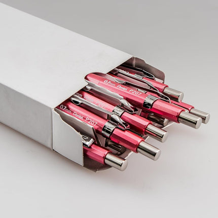 Pentel Sharp Mechanical Pencil (0.7mm) Metallic Rose Pink Barrel, Box of 12 Pencils (P207MP1)
