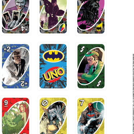 Mattel Games UNO Batman Card Game for Kids, Adults & Family with Collectible Deck & Special Rule Inspired by Batman Comics