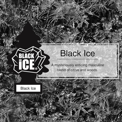 Little Trees Car Air Freshener | Hanging Paper Tree for Home or Car | Black Ice | 3 Pack