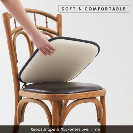 Elegant Comfort, juego de 2 fundas para cojines de silla, reverso de goma antideslizante, 40 x 40 cm, fundas gruesas de asiento cuadrado para comedor, cómodas almohadillas texturizadas para silla con lazos, patrón de panal, gris
