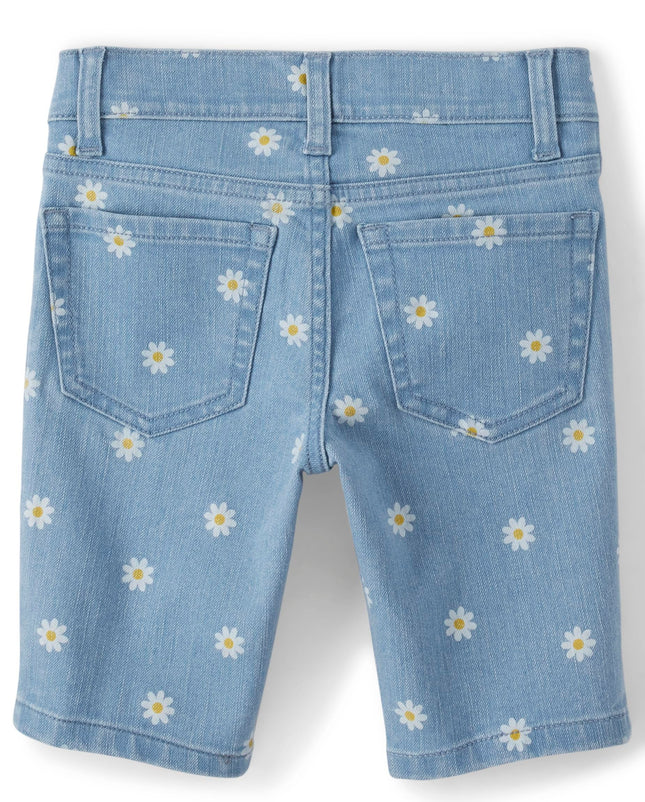 The Children's Place Girls' Denim Skimmer Shorts, Peony Wash, 14