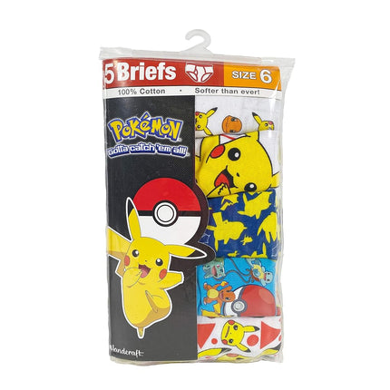 Pokemon Boys' Exclusive 8-Pack 100% Combed Cotton Briefs with Pikachu, Evee, Squirtle, Jigglypuff and More in Sizes 4, 6 & 8, 8-Pack, 8