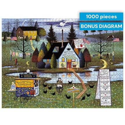 Buffalo Games - Charles Wysocki - Sabelotodo - Rompecabezas de 1000 Piezas para Adultos, Rompecabezas Desafiante, Perfecto para Noches de Juego - El Tamaño del Rompecabezas Terminado es 26.75 x 19.75