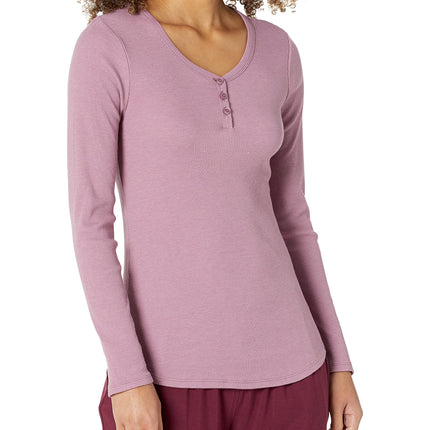 Dickies Women's Ls Henley Shirt, Dusky Orchid Sing