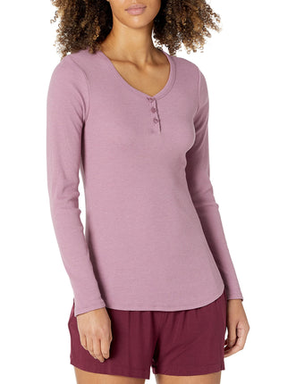 Dickies Women's Ls Henley Shirt, Dusky Orchid Sing