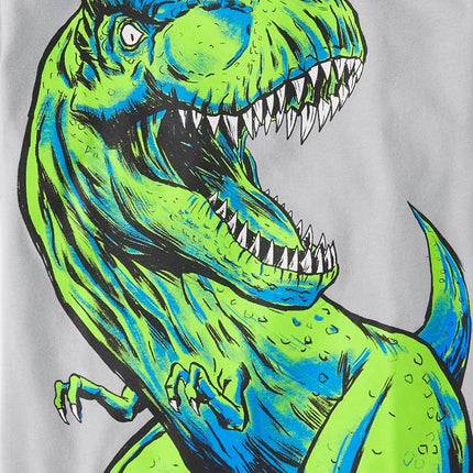 The Children's Place Boys' Dino Short Sleeve Graphic T-Shirts, Multipack, Dino Brawl/Dino/T-rex, Large
