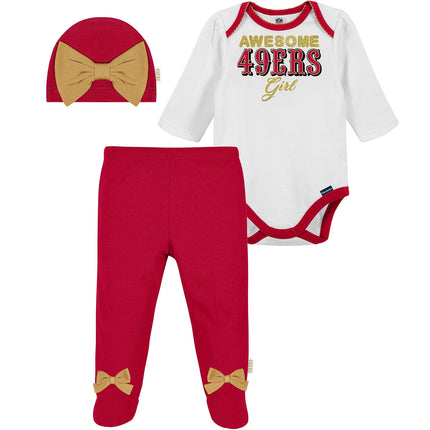 NFL Baby Girls' 3Pc Bodysuit, Footed Pant, & Cap S