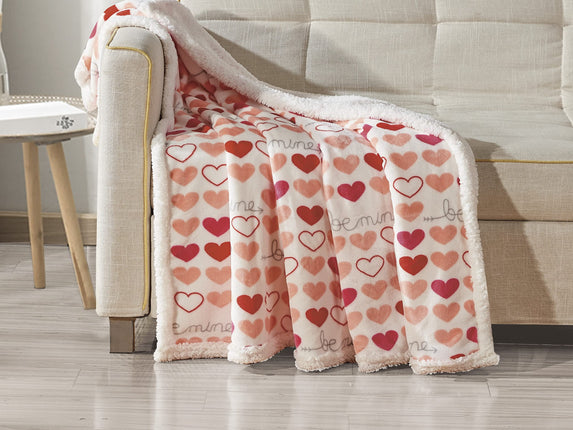 Elegant Comfort Reversible, Printed Sherpa Throw B