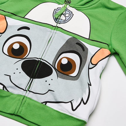 PAW Patrol Boys' Toddler Character Big Face Zip-up Hoodies, Green, 2T