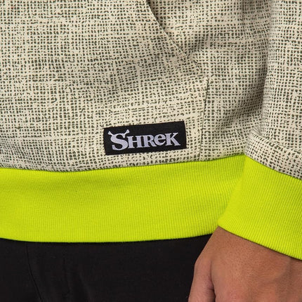 Sudadera con capucha y disfraz de Shrek de Bioworld con orejas 3D de trompeta en la capucha, color marrón, talla XXL