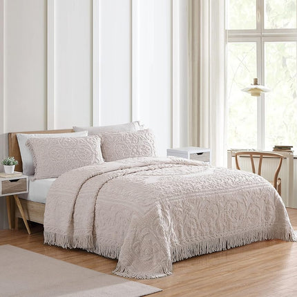 Beatrice Home Fashions Bedspread, Cotton, Blush, Standard