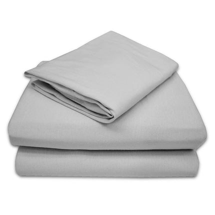 Juego de sábanas para niños pequeños de punto de algodón 100% natural, American Baby Company, gris, suave y transpirable, para niños y niñas