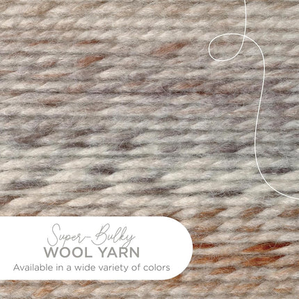 Lion Brand Yarn, lana gruesa y rápida Wool-Ease para tejer, hacer ganchillo y manualidades, paquete de 3, Fósil