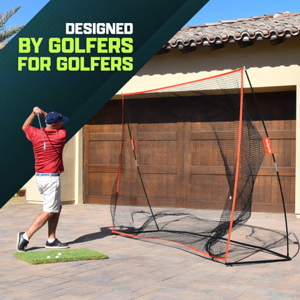 GoSports 10 ft x 7 ft Golf Practice Hitting Net - Personal Driving Range for Indoor or Outdoor Practice