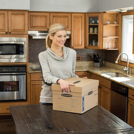 Bankers Box Kitchen Kit Moving Box 1 Pack, Dividers and Cushions, Reinforced Handles, Tape-Free Assembly, Box with Lid, 15-in x 12-in x 10-in (7710701)
