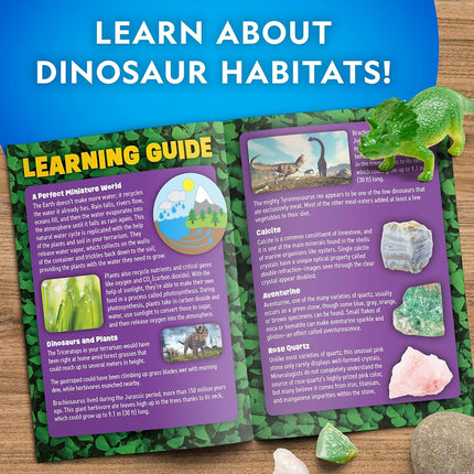Kit Terrarium Dinosaures National Geographic pour Enfants – Terrarium Lumineux Multicolore, Créez un Habitat de Dinosaures avec de Vraies Plantes et Plus Encore, Kit Scientifique, Jouets Dinosaures pour Enfants