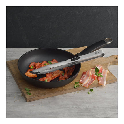 Kuhn Rikon Stainless Steel SoftEdge Flexi Turner with Silicone Edge, Red Tweezer Tongs Black