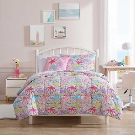 Nautica Kids - Full/Queen Comforter Set, Soft Bedding with Matching Shams & Throw Pillow, Kids Home Decor, Oeko-Tex Certified (Sutton Palm Trees Aqua, Full/Queen)