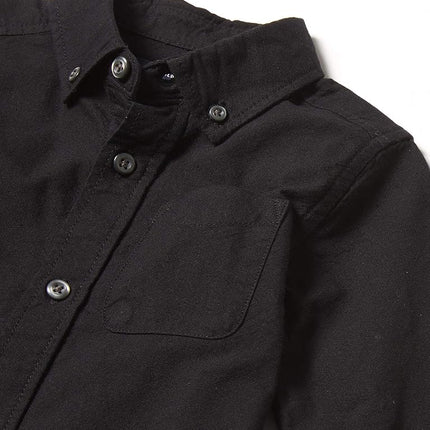 The Children's Place Boys' Long Sleeve Button Down Shirt, Black, 2 Years