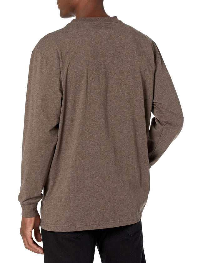 Dickies Big and Tall Men's Long Sleeve Heavyweight Crew Neck, Chocolate Brown Single Dye Heather, 3X Tall