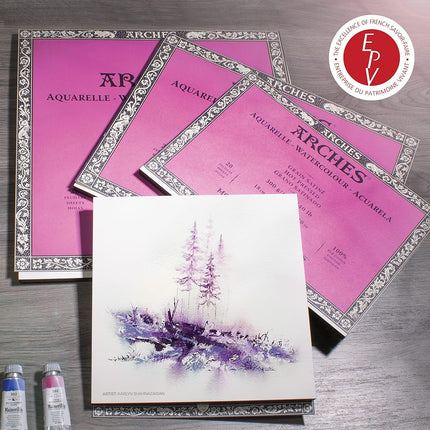 Arches Watercolor Paper Block, Hot Press, 5.9" x 11.8", 140 Pound