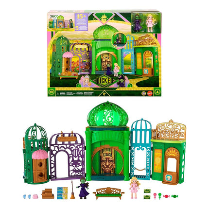 Mattel Universal Pictures’ Wicked Emerald City Playset with Glinda & Elphaba Small Dolls, 5 Play Spaces & 15 Accessories, Inspired by the Movie, JFM22