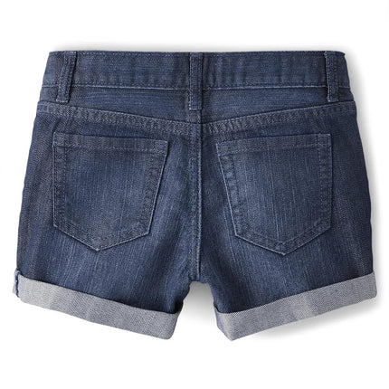 The Children's Place Shortie con Puño Enrollado para Niñas, Holly Wash, 8