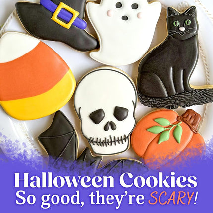 Halloween Cookie Cutters Premium 7-Pc. Set Made in USA by Ann Clark, Pumpkin, Ghost, Bat, Candy Corn, Skull, Black Cat, Witch Hat