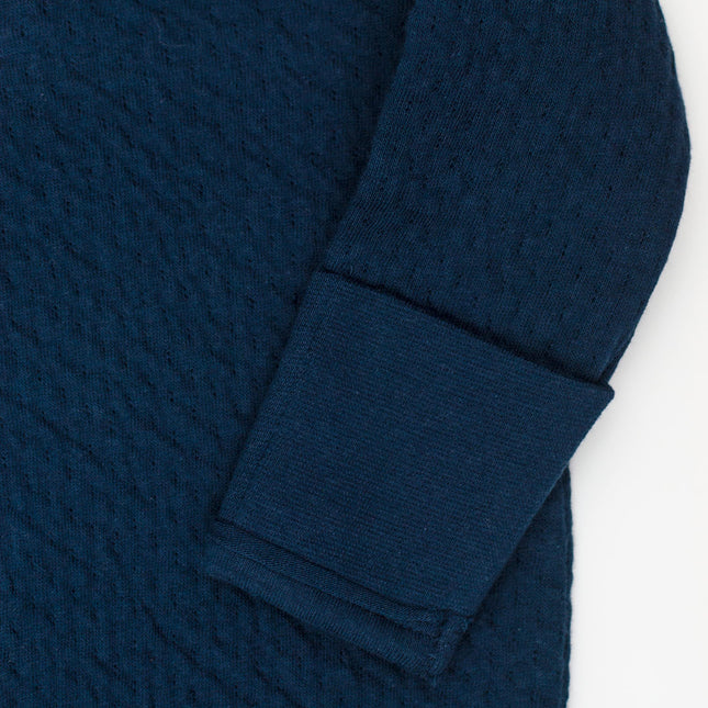 HonestBaby Matelasse Side Snap Coverall Organic Cotton for Baby Boys, Girls, Dark Navy, Newborn, Dark Navy, Newborn