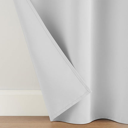 Eclipse Andover Solid Tripleweave Thermal Blackout Grommet Curtains for Bedroom (2 Panels), 42 in x 95 in, White