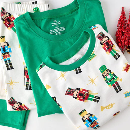 HonestBaby Family Matching Holiday Pajamas Organic Cotton for Men, Women, Kids, Toddlers, Baby Boys, Girls, Unisex Pets, Nutcracker, Small