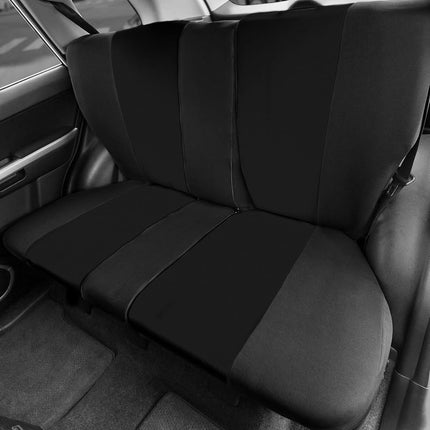 FH GROUP Back Seat Cloth Car Seat Cover - Universal Fit Rear Seat Covers for Cars with Rear Split Bench, Car Interior Accessories for SUV, Sedan, Van, Black