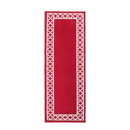 Nautica – Alfombra alargada | Alfombras de pasillo para interiores y alfombras de entrada | Felpudo antideslizante para entrada y cocina | Alfombras lavables a máquina para la entrada | 66 cm x 183 cm | Trellis Red