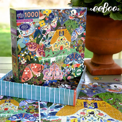 eeBoo: Piece and Love Venice Open Market 1000-piece Square Adult Jigsaw Puzzle, Jigsaw Puzzle for Adults and Families, Includes Glossy, Sturdy Pieces and Minimal Puzzle Dust