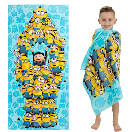 Toalla de algodón súper suave para baño/piscina/playa Franco Kids, 58 x 28 pulgadas, Minions: The Rise Of Gru