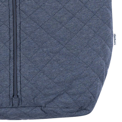 Gerber Unisex Baby Quilted Wearable Blanket, Navy Heather, 0-6 Months