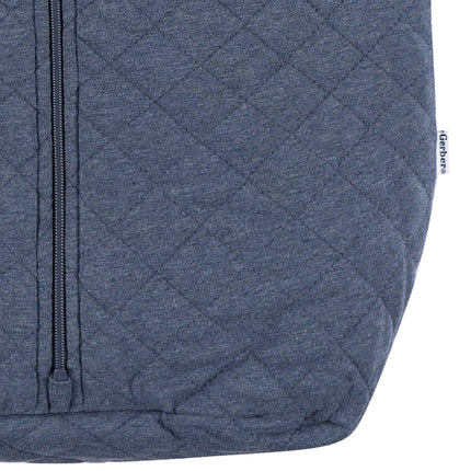 Gerber Unisex Baby Quilted Wearable Blanket, Navy Heather, 0-6 Months