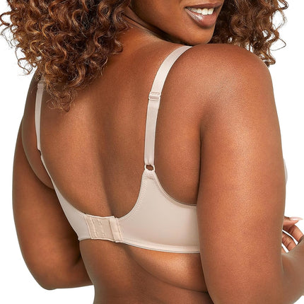 Bali Maidenform Women's Lilyette Minimizer Underwire Lace Trim, Microfiber Full Coverage Bra, Paris Nude, 38D