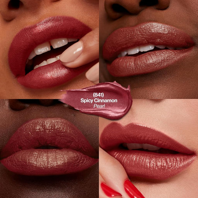 Revlon Super Lustrous, Lipstick, Moisturizing Cream Formula with Vibrant Colour, Enriched with Vitamin E and Avocado Oil, Plum Tones, Spicy Cinnamon 641