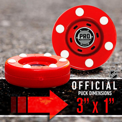 Franklin Sports Palets de hockey sur roulettes NHL Street - (6) Palets de hockey sur roulettes Pro Commander pour l'entraînement - Palets de hockey sur roulettes avec roulettes - Palet de hockey extérieur parfait - Rouge