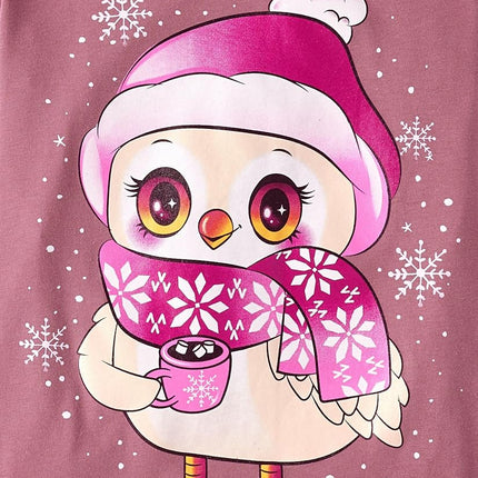 The Children's Place Girls' Assorted Everyday Long Sleeve Graphic T-Shirts, Multipack, Owl Scarf/Ice Skates, Medium