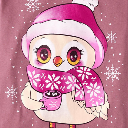 The Children's Place Girls' Assorted Everyday Long Sleeve Graphic T-Shirts, Multipack, Owl Scarf/Ice Skates, Medium