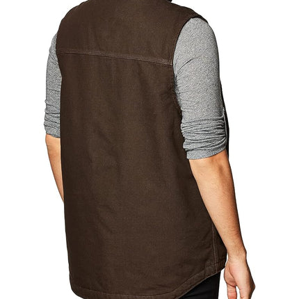 Carhartt Men's Sherpa Lined Mock-Neck Vest Work Utility Outerwear, Dark Brown, 3XL Big Tall