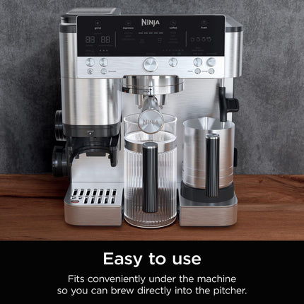 Jarra compartible Ninja Luxe Café de 28 oz, para espresso y café, jarra de vidrio, para bebidas frías o calientes, accesorios para máquina de espresso, XSKSHRBLEPTCHR
