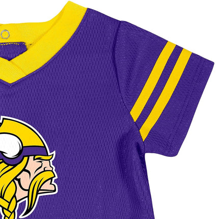 Vestido y cubrepañal de la NFL Minnesota Vikings, negro, 3-6 meses