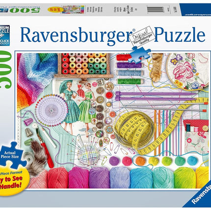 Ravensburger 16440 Needlework Station 500 Piece Large Pieces Jigsaw Puzzle for Adults - Every Piece is Unique, Softclick Technology Means Pieces Fit Together Perfectly